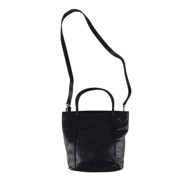 Bechamel Handbags - Bechamel Womens Black Leather‎ Double Handles Detachable Strap Pockets Tote Bag